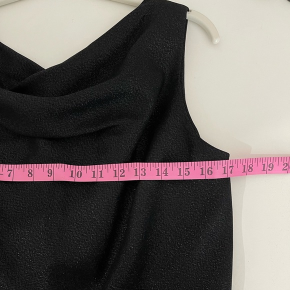 VIRGO II 60’s Black Sleeveless Glitter Midi Dress Size 8 - Picture 10 of 11